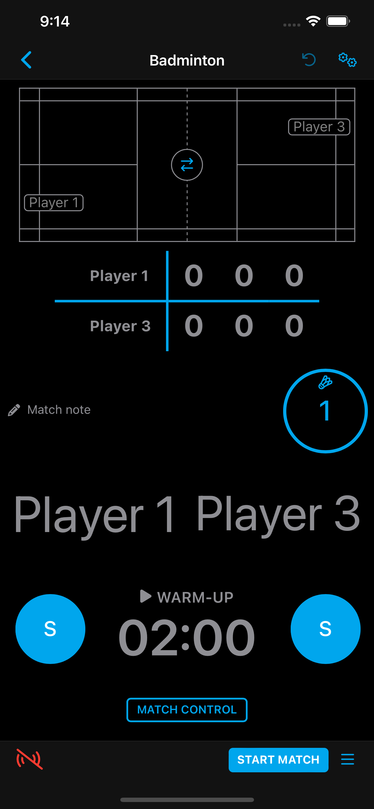 Badminton scoreboard