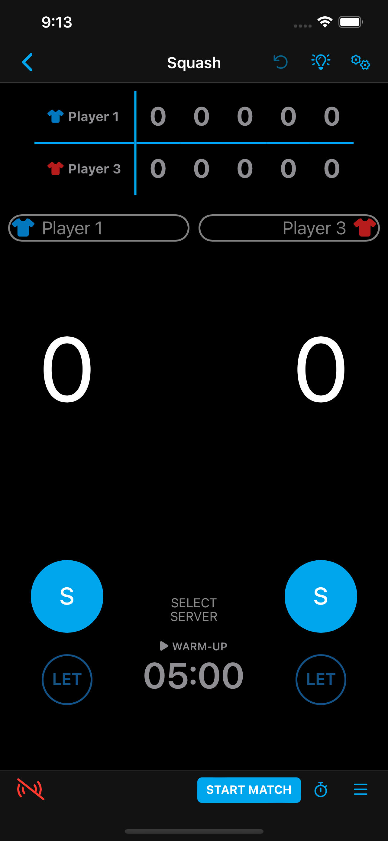 Squash scoreboard